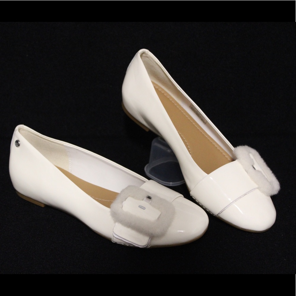 Ugg Jasmine Buckle Fur Accent Slip-On Flats
